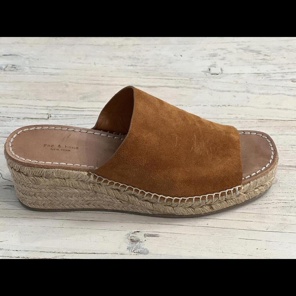 Rag & Bone Viv espadrille Suede Wedge Sandals Size 37.5 USA Size 7.5 - Picture 5 of 12